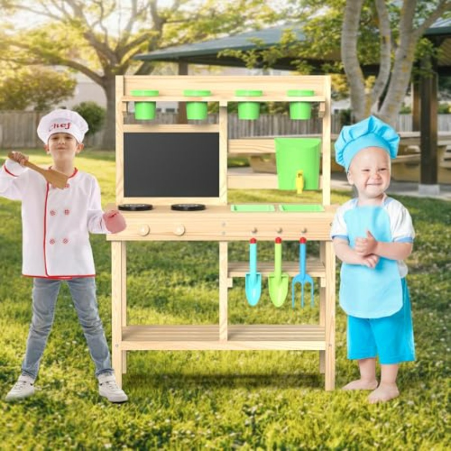 Outdoor play kitchen for kids: - مراجعة Kids Outdoor Chalkboard وسعره